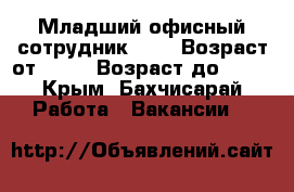 Младший офисный сотрудник.    › Возраст от ­ 18 › Возраст до ­ 65 - Крым, Бахчисарай Работа » Вакансии   